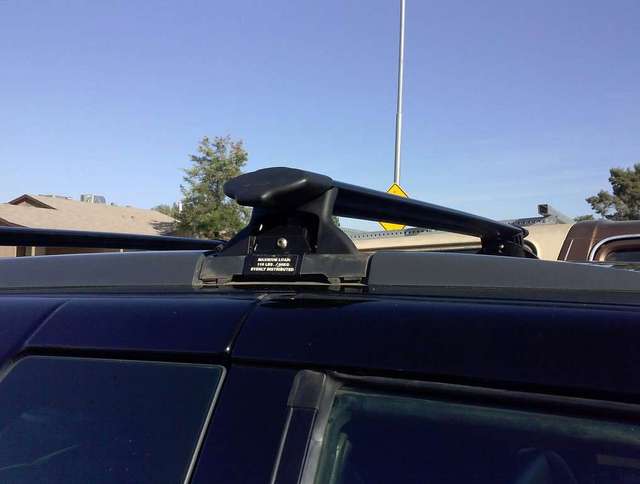 Close up of OEM roof rails