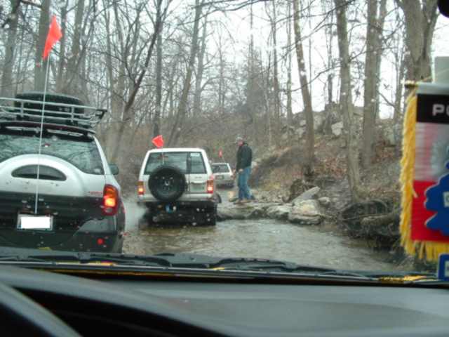 Trooper in a creek