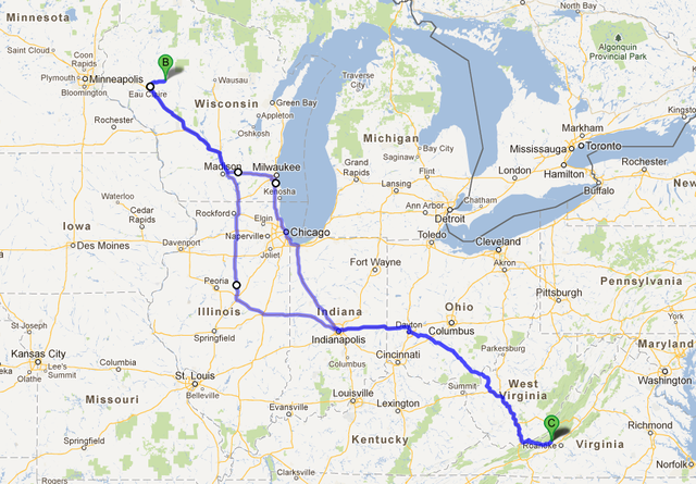 Wisconsin Virginia Round Trip