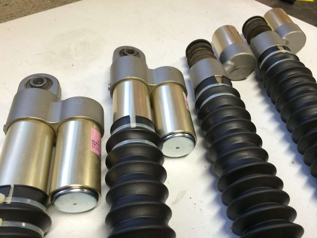 Rebuilt OEM shocks.