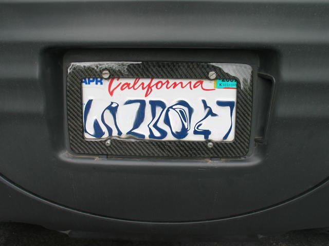 Carbon fiber licence plate frame