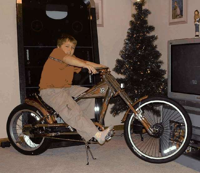 Mini me on his new Chopper...