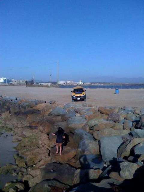 out on the sand