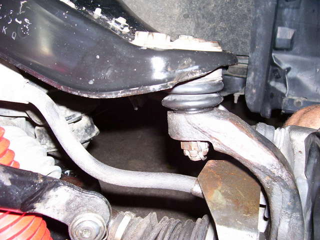 Castle nut and cotter pin after ball joint flip