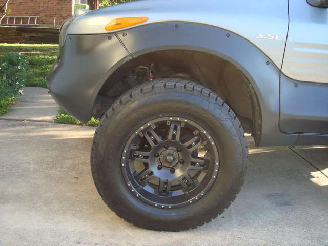 New tires/rims after work close up