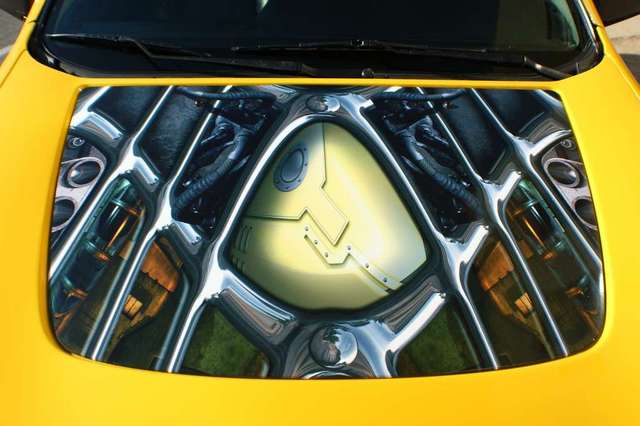 proton hood graphic closeup