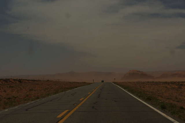 Sandstorm/windstorm in Monument Valley