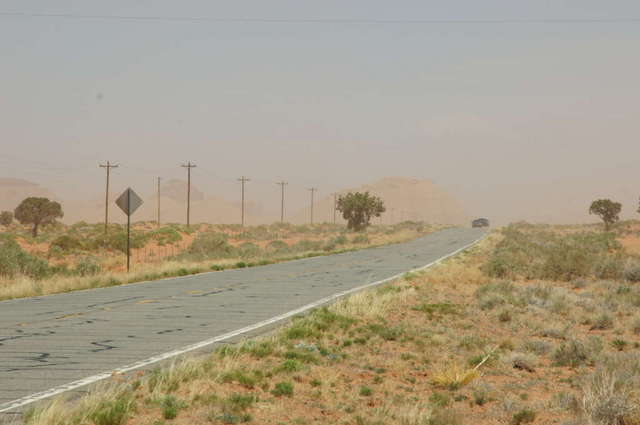 Sandstorm/windstorm in Monument Valley