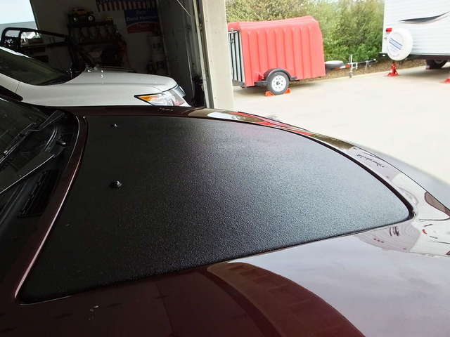Line-X'd hood insert