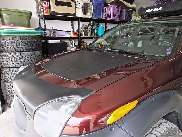Line-X'd hood insert