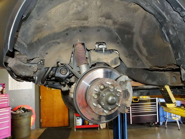 Driver side Lower control arm removed, side view