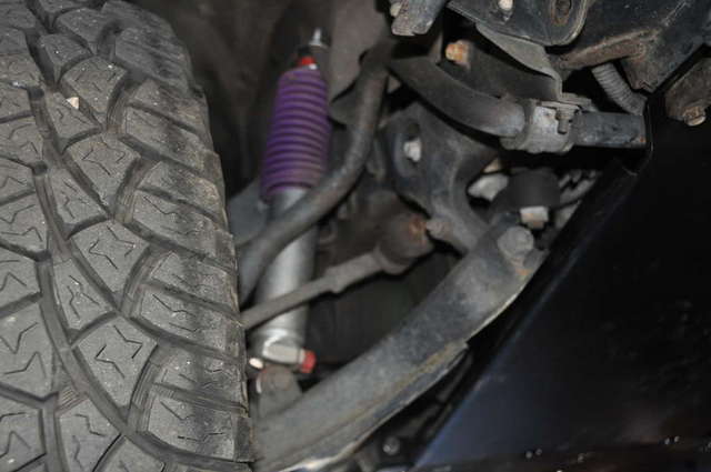 Purple shock boot on Rancho XL9000s