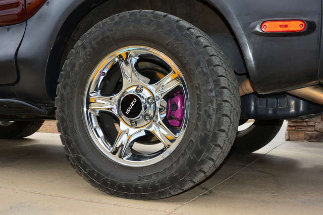 Painted brake calipers purple using G2 kit