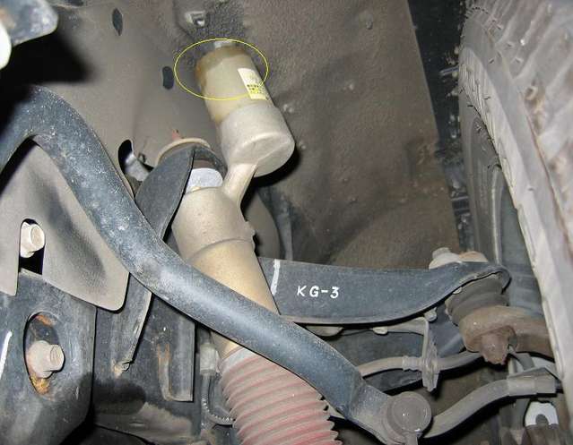 Front Left Shock - Stain Circled - LEAK??