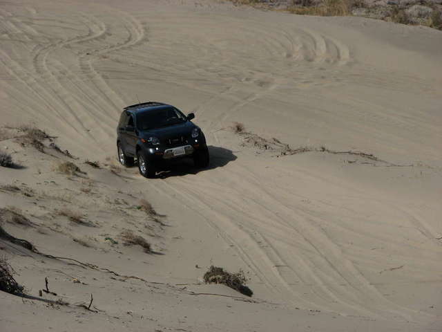 Blasting up the sand hill