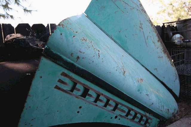 blue engine hood