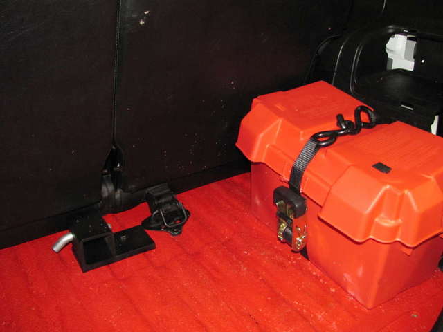 Battery box and interior winch mount