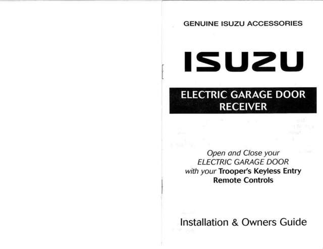 Isuzu Garage Door Receiver Cover