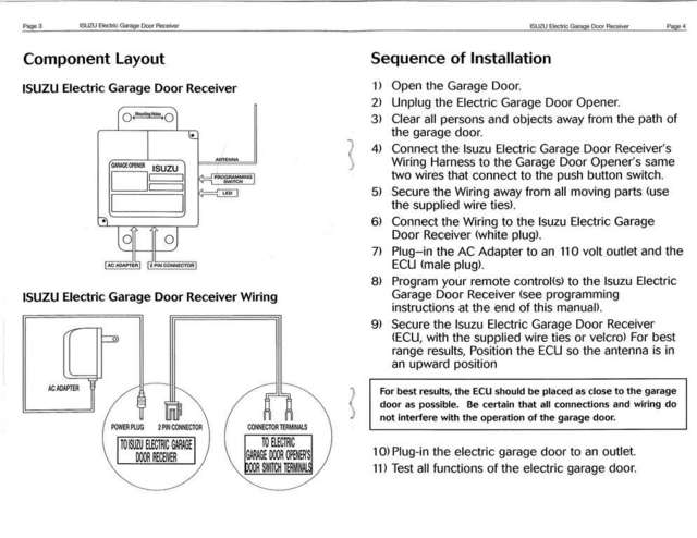 Isuzu Garage Door Receiver Instructions 3-4