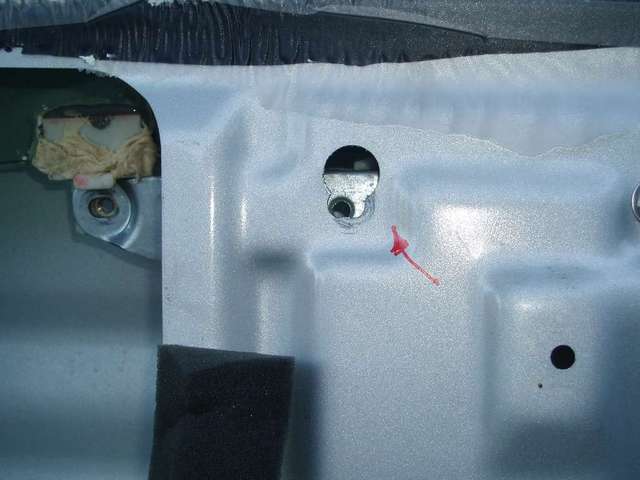 rear window tab (broken) temp fix to align slotted holes