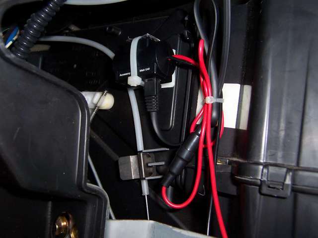Close up of V1 wiring