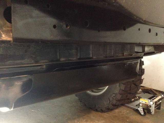 Result after cutting necessary piece off of gas tank skid plate