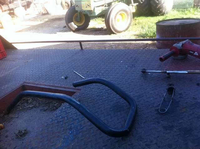 bent pipe used to make grill guard