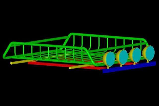 CAD model of roof rack