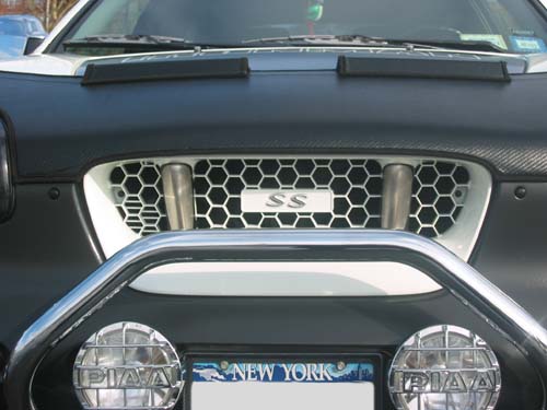 Painted White Grill Close Up