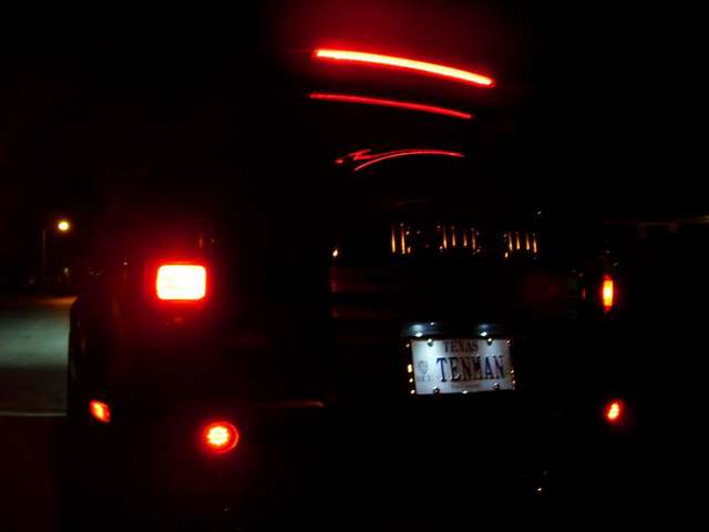 LED brake lights illuminated